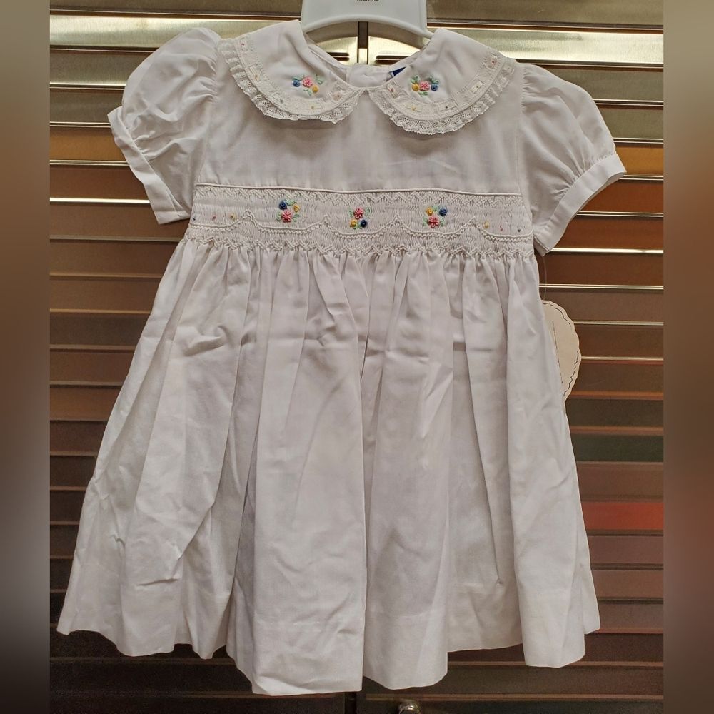 Vintage CARRIAGE BOUTIQUES by Friedknit Creation Smocked Dress NWT Size 24M